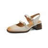 2024 New Fashion Brand Women High Heels Pumps Slingbacks Summer Sandals Genuine Leather Shoes Woman Party Wedding Shoes Pumps