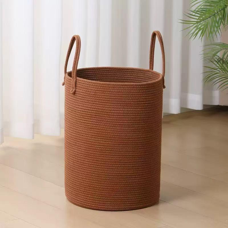 Handmade Cotton Rope Storage Basket, Nordic Style, Multi-Size & Color Options for Home & Living Room.