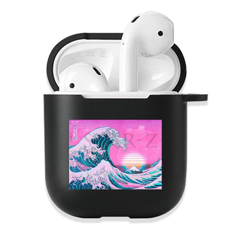 Мягкий черный силиконовый чехол для Apple Airpods Pro 3 2 1 The Great Wave of Kanagawa Bluetooth, беспроводные чехлы для наушников Airpod Cover