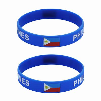 2 шт., силиконовые браслеты с флагом Филиппин, спортивные браслеты, национальные флаги, ремешок на запястье для мужчин и женщин, мотивационная резинка, модные аксессуары, подарки