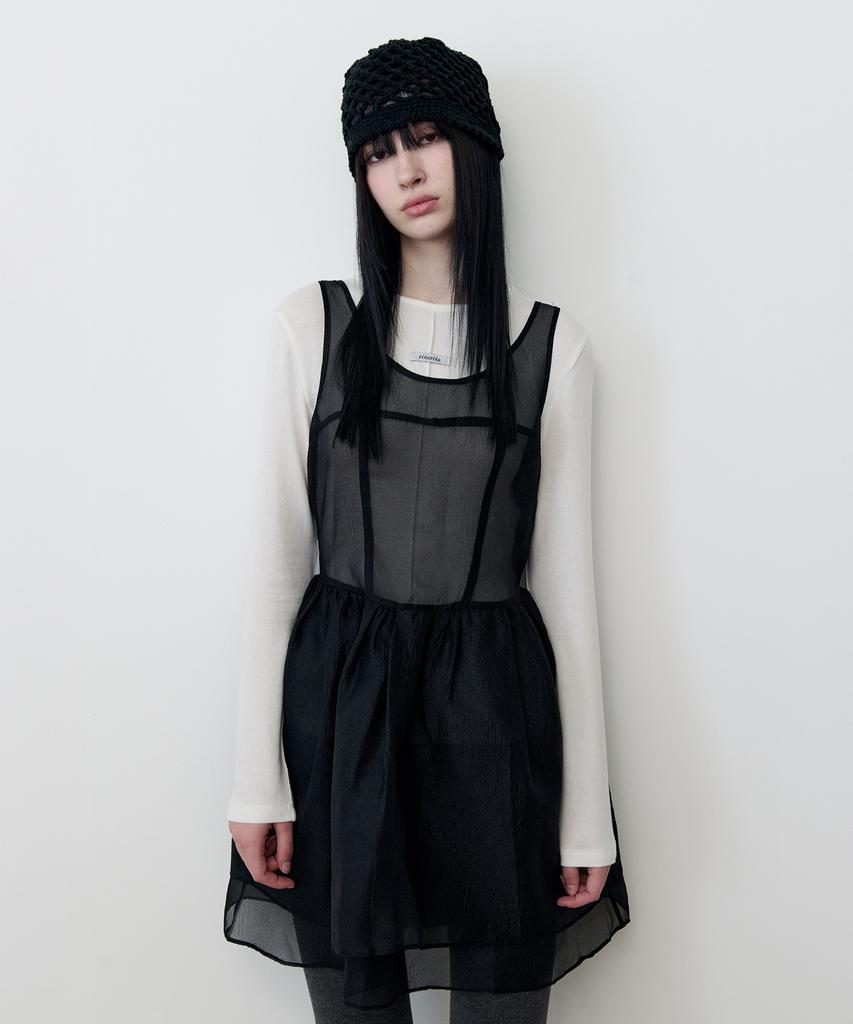 Lora Lora Organza Ribbon Mini Onepiece Black