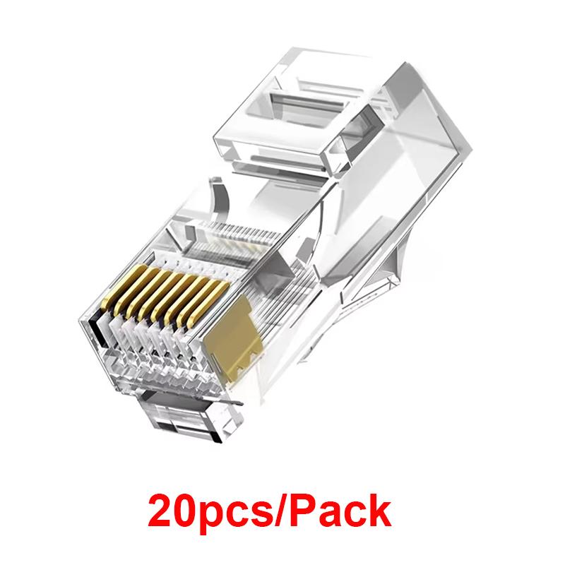 20/50/100 ШТ. Разъемы RJ45 Ethernet Кабели Модульные Штекеры Сетевые RJ-45 Lan Кристаллические Коннекторы Cat5 Cat5e Позолоченные Сетевые Кабели