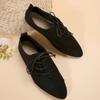 2025 Большие размеры Небольшие туфли Весна и Лето Новые Повседневные туфли с острым носком на шнуровке и плоской подошве