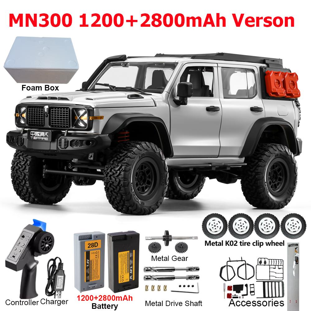 MN300 1/12 Радиоуправляемый автомобиль 2,4G Автомобиль с дистанционным управлением Внедорожный Скалолазание 4WD RC Гусеничный Трактор со светодиодным светом 60 минут работы Радиоуправляемая игрушка В качестве хобби Подарок