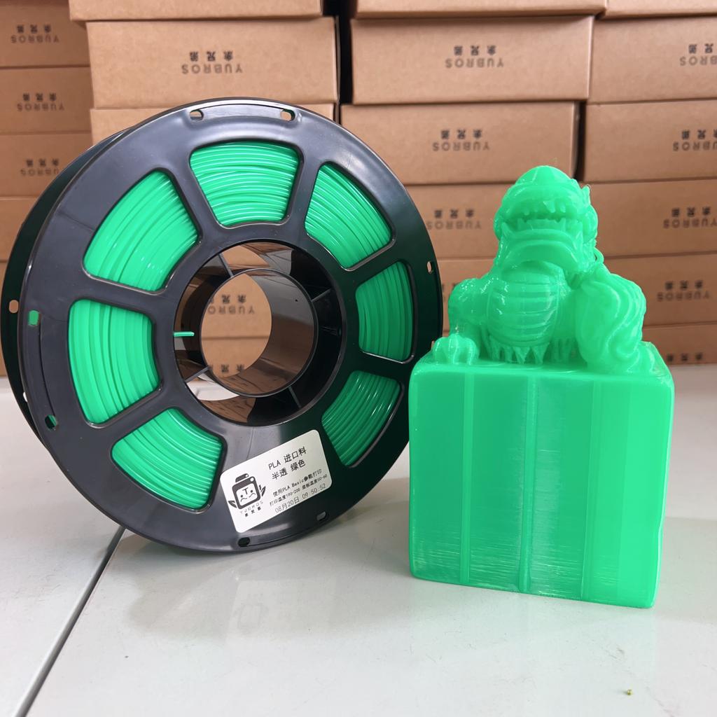 Home Decor and Creative Crafts Making Half Transparent Green Impact-Resistant PLA 3D Printer Filament