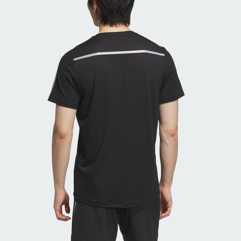adidas Футболка с коротким рукавом Own The Run Climacool Cooler для бега, быстросохнущая, с круглым вырезом, мужская, топы, черная/темно-серебристо-серая, JY6982