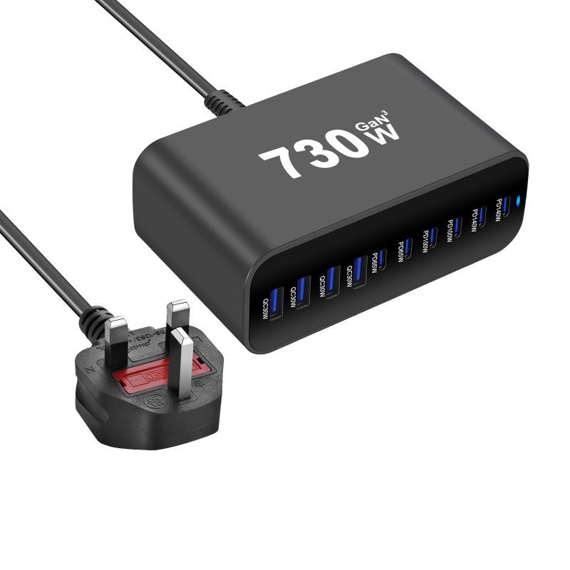 New Gallium Nitride 800W Multi-port PD Desktop Charger with AU Plug Adapter