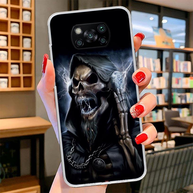 Reaper Skull Skeleton Gun Cover Phone Case For Xiaomi Poco F7 Ultra X7 X6 X5 Pro M7 Redmi 15C 15 13C 13 12C 12 10C 10 9A 9C 9T 9