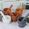 Plastic Set Mortar Pestle Garlic Herb Spice Mixer Grinder Grinding Bowl Garlic Masher Restaurant Kitchen Tools