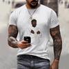 Round Neck 3D Marvel Black Panther Printed Casual Short Sleeved Men's T-shirts - Soft Medium Stretch Polyester Fabric Summer Relaxed Fit Clothing
