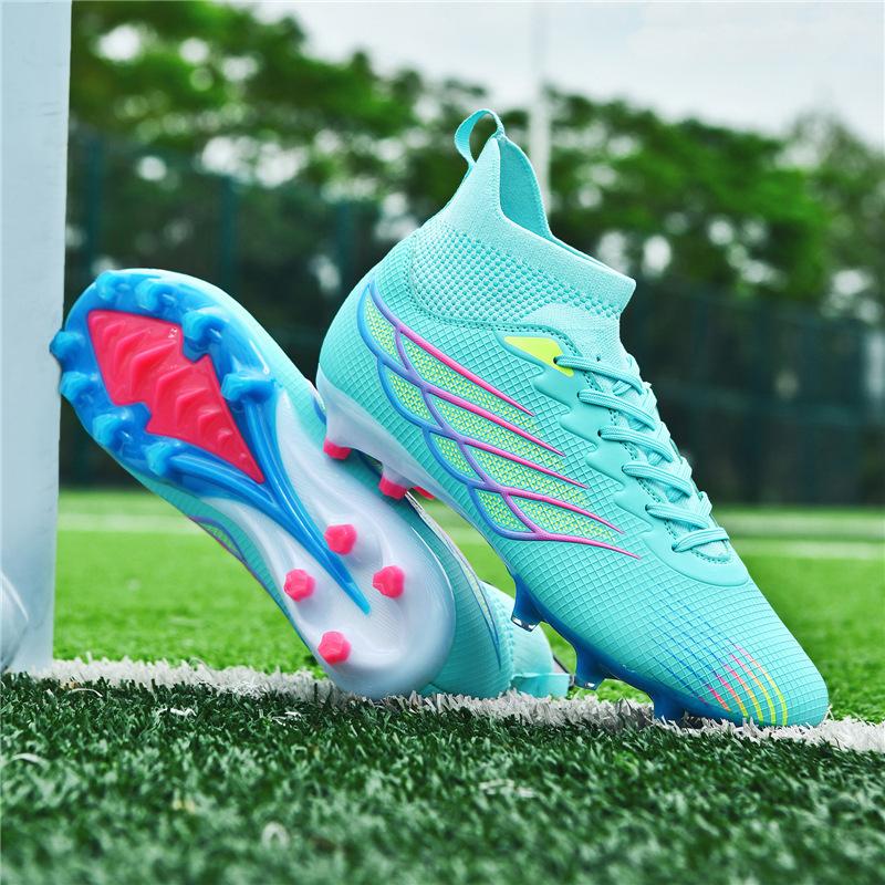 Breathable Football Shoes Men's Mandarin Duck Student Long Nails AG Children's Long Nails High Top