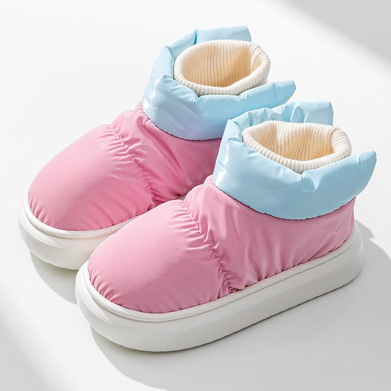 Средние высокие кеды, Хлопковые туфли, Водонепроницаемая обувь, Теплая обувь, Контрастные цвета, Мужские и женские, Обувь для пар, Уличная обувь, Нескользящая обувь