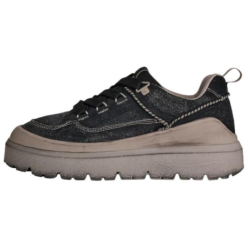 UGG Heritage Utility Кожа спилка Низкие Повседневные Кроссовки Мужские Черные Кроссовки 1174994-BCMP