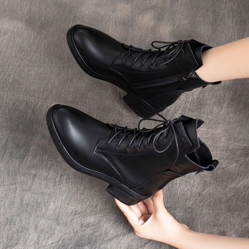 Winter Women's Boots Thick Sole Anti Slip Ankle Boots Anti Cold Lace Up Zipper Comfort Wear-resisting Boots Botas Mujer
