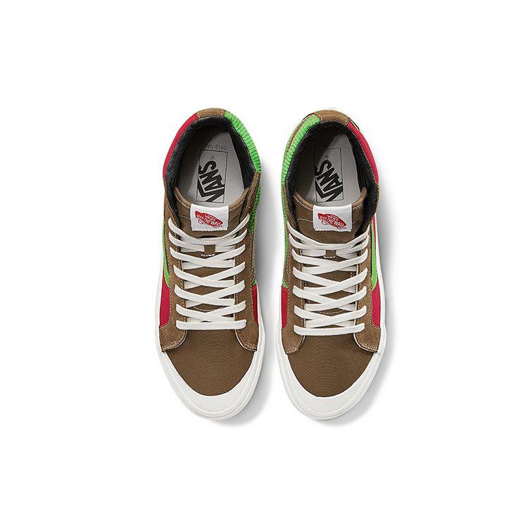 Vans Стиль 138 Ua Og Lx Высокие кеды для скейтборда Унисекс Кроссовки Красно-зелено-черные VN0A45KDTPF