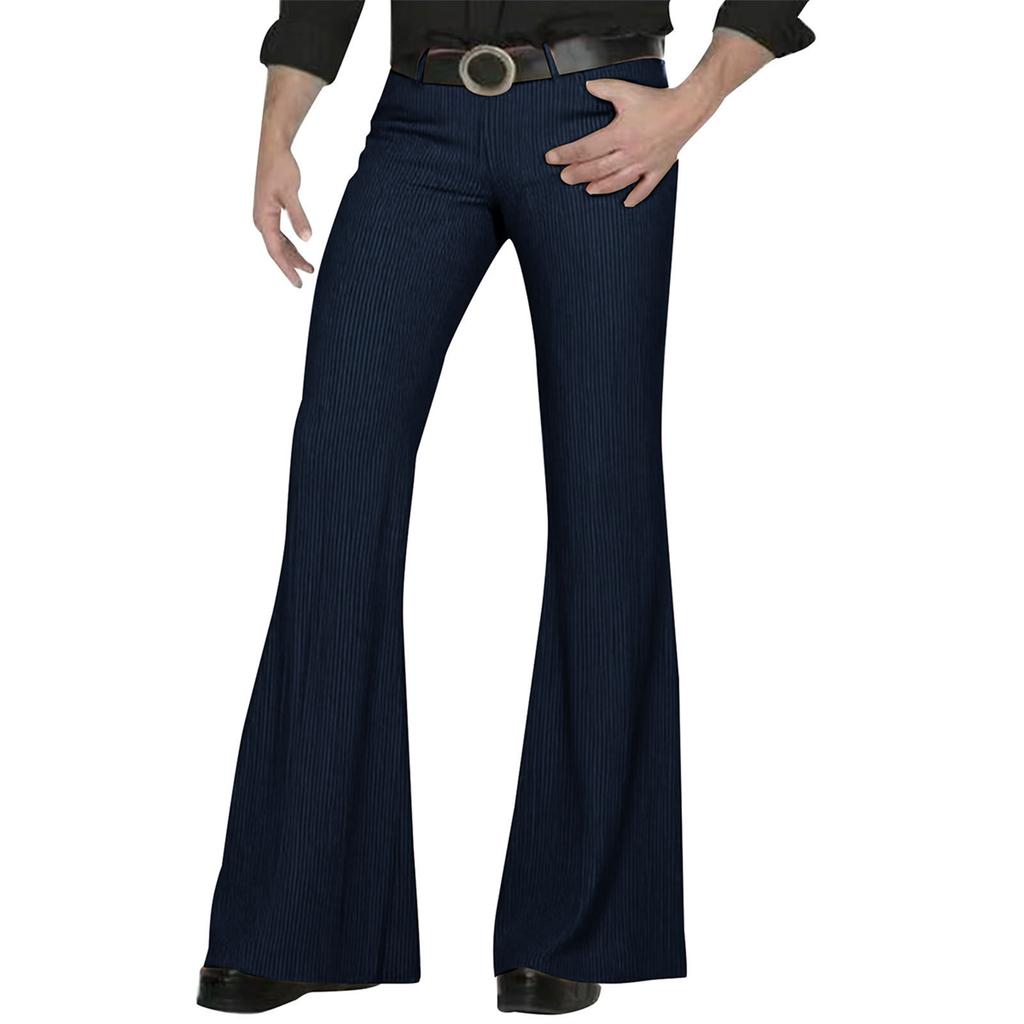 Мужские повседневные модные расклешенные брюки в стиле ретро, длинные брюки