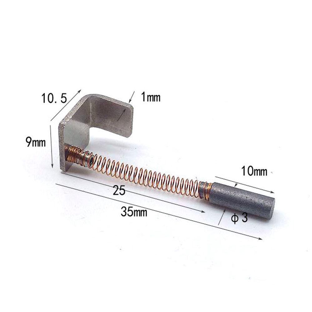 TSK AWD300T Spindle Motor Slotting Machine Carbon Brush, 2.7x18mm, Total Length 47mm, with 3x17mm Copper Bushing.