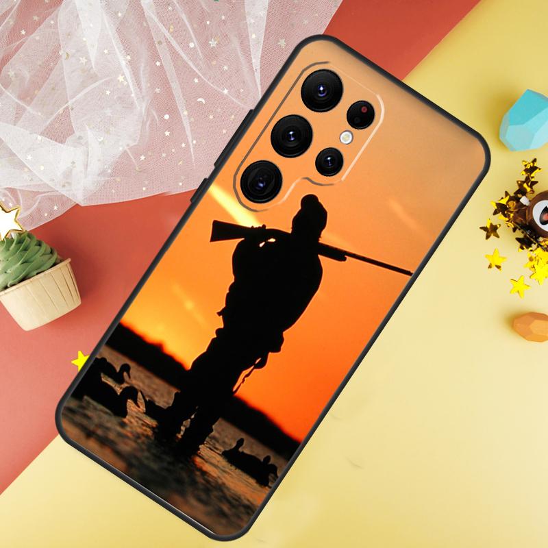Bird Duck Hunting Sunset Phone Case For Samsung Galaxy S25 S26 Ultra S21 S20 S22 S23 Ultra S10 Plus S24 FE Cover Coque
