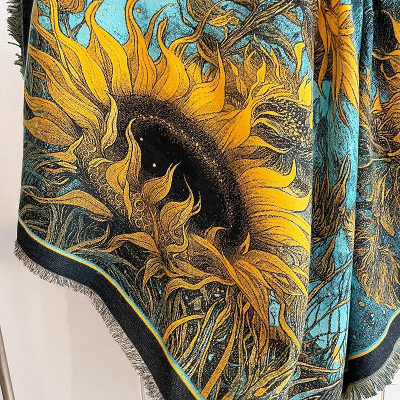 Premium Scarf 140 Square Scarf Wukong Great Sage Autumn and Winter Car Blanket Soft Waxy Shawl Gift