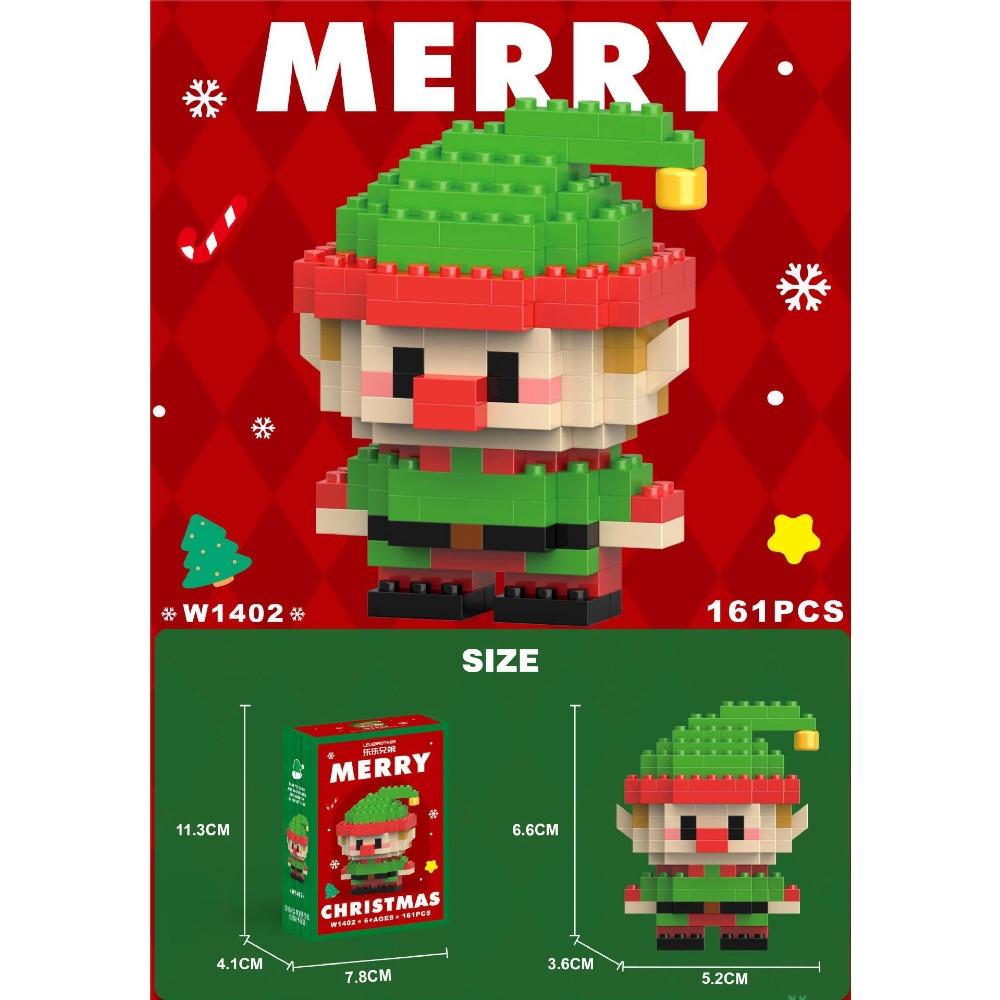 Рождественский строительный блок Санта-Клаус Снеговик Лось Дерево Микрокирпичная головоломка Сборная модель Домашнее украшение Рождественская вечеринка Подарок Детская игрушка