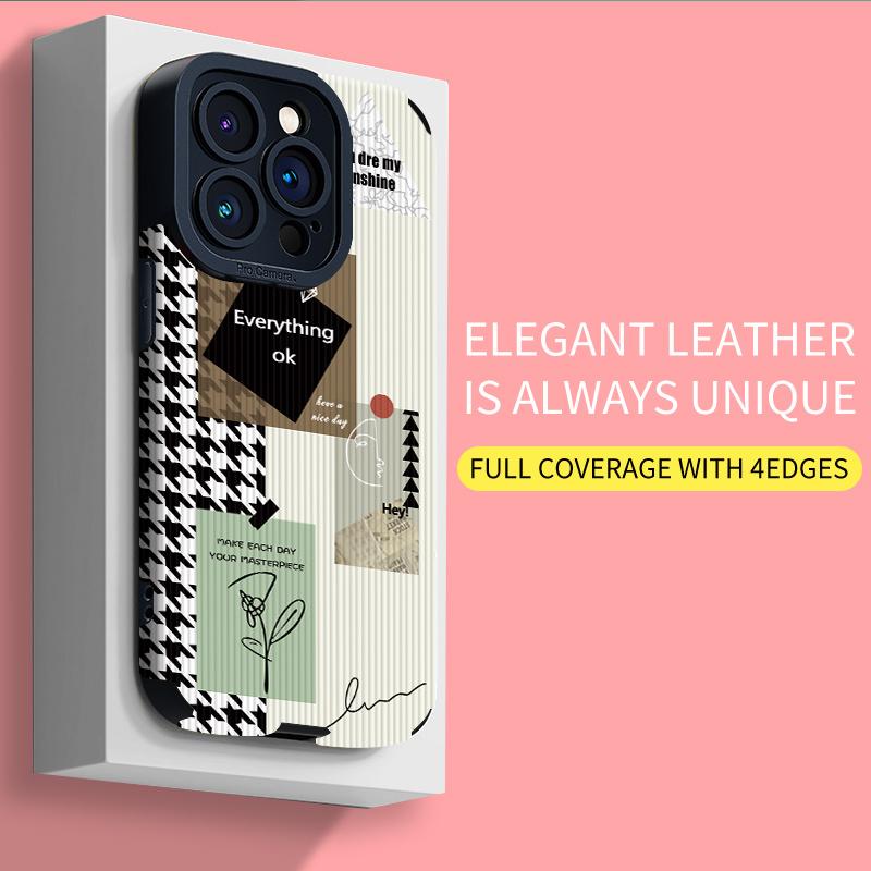 Персонализированный стильный кожаный мягкий силиконовый чехол с принтом для телефона, задняя крышка с полной защитой объектива камеры