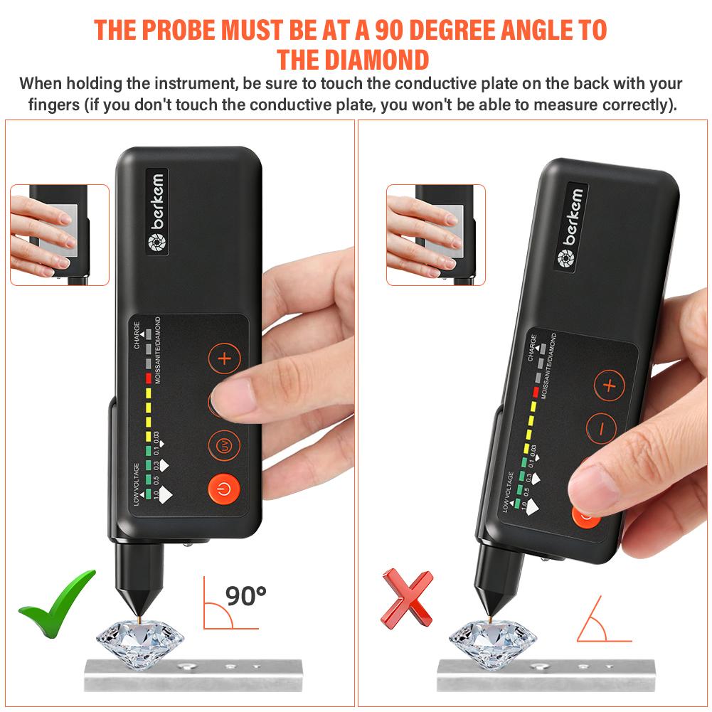 Yieryi Rechargeable Diamond Tester Pen Moissanite High Accuracy Jewelry Selector Tool with UV Light Type-C for Gemstone Stone