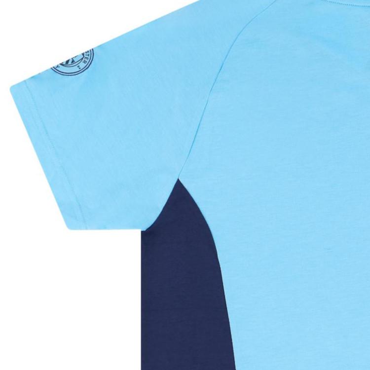 Puma 2020-21 Manchester City Player Edition Crew Neck Pullover Comfortable Casual Short Sleeve Raglan T-Shirt Men Tops Sky-Blue 758704-01