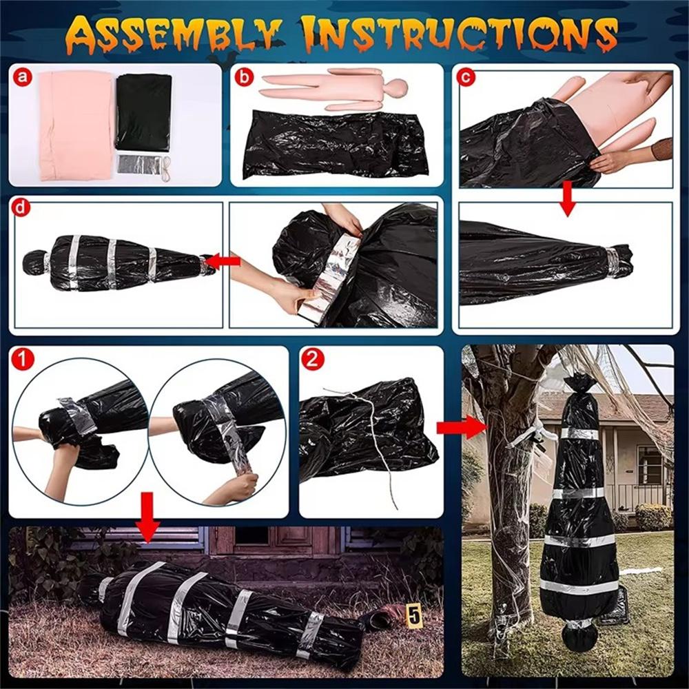 2026 Halloween Dead Props Decoration Outdoor Horror Fake Corpses Haunted House Decoration Halloween Horror Decoration