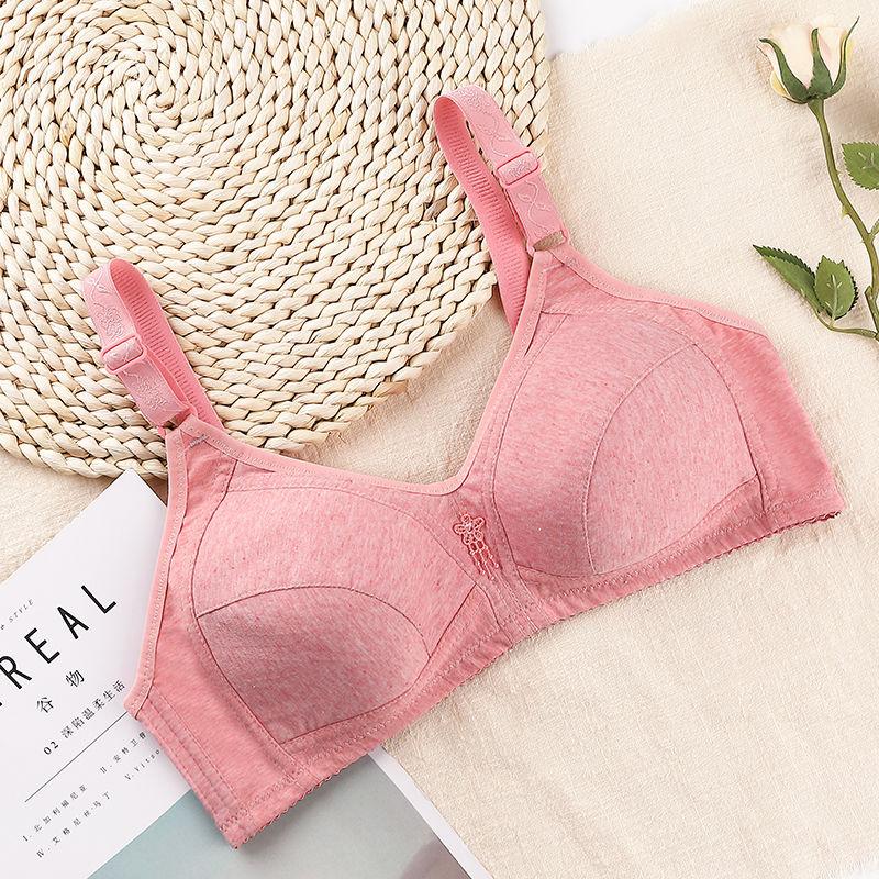 Full Cup Bra Without Steel Ring, Comfortable and Breathable Thin Cotton Underwear Gathering Loose Size Bras for Middle-aged and Elderly Pregnant Women
