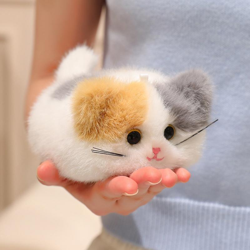 Мультяшные милые черная кошка оранжевая кошка серая кошка плюшевые игрушки мультяшные реалистичные кошки котята куклы подвески для рюкзака подарки на день рождения для девочек