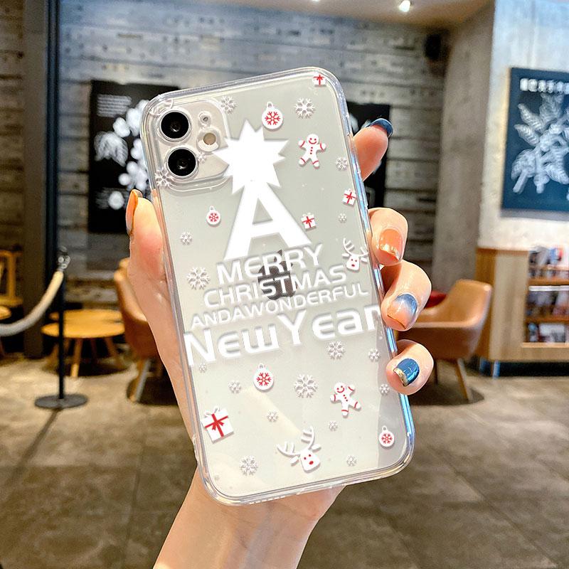 Прозрачный чехол для Apple iPhone 14 11 13 12 Pro 7 8 Plus XR X XS Max 6 6S 13Pro силиконовый чехол для телефона Снеговик Рождественский мультфильм