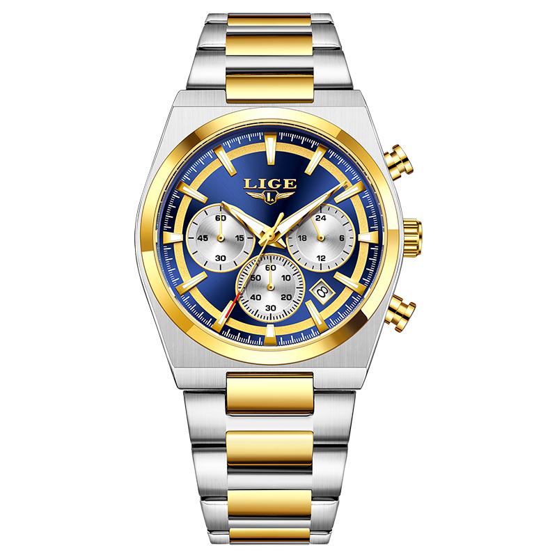 LIGE Новые мужские часы Лучший бренд Простые модные наручные часы Светящиеся водонепроницаемые мужские кварцевые часы
