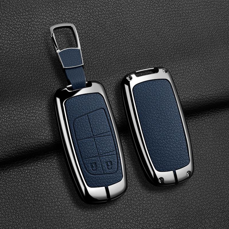 Кожаный чехол-брелок из цинкового сплава для ключей автомобиля Jeep Compass Grand Cherokee Wrangler Compass Chrysler 300C Держатель для ключей Чехол-обложка для автомобильного ключа