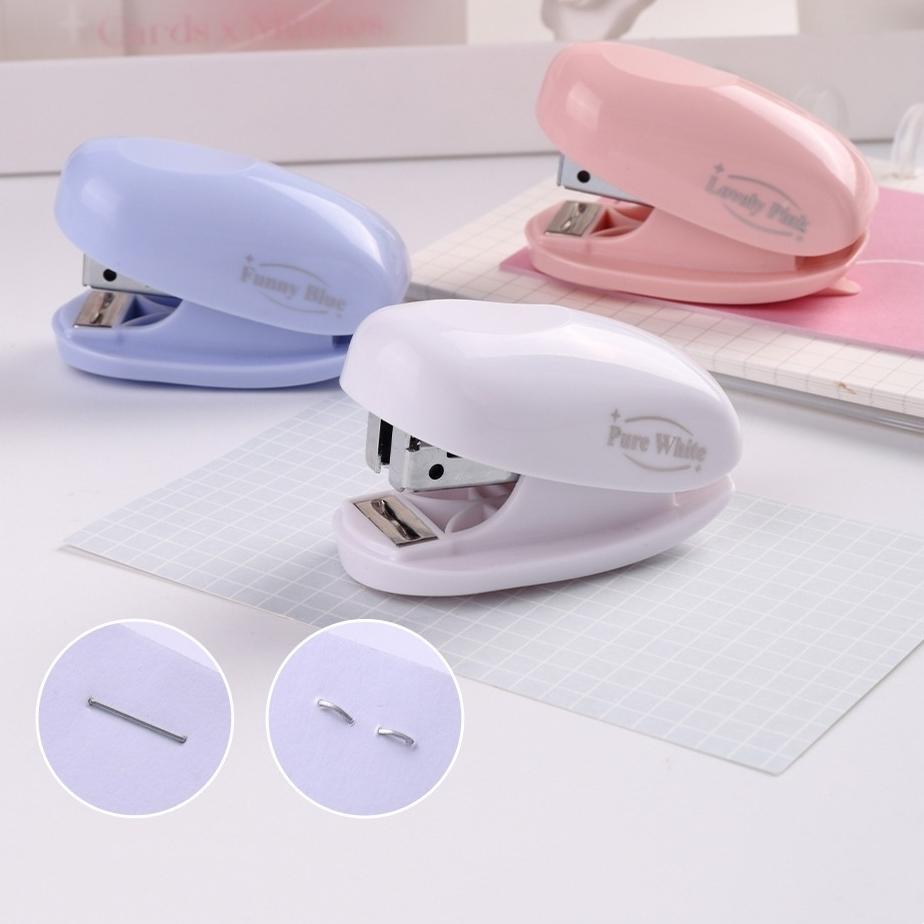Степлер Pure Color Marshmallow, набор из 1000 скоб, мини- и портативный переплет, офисные переплетные инструменты, школьные принадлежности