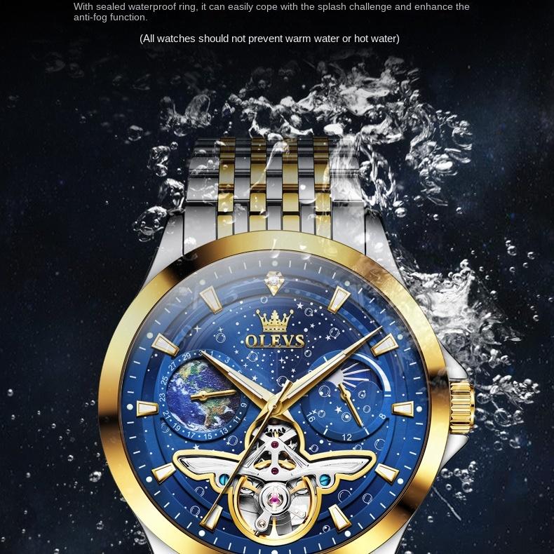 OLEVS Brand Watch Waterproof Starry Night Mechanical Watch Men's Watch Men's Watch