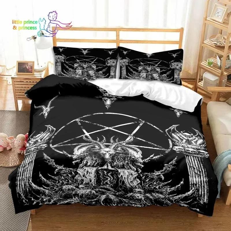 Комплект постельного белья Evil Satanic Mantra Single Twin Full Queen King Size для взрослых и детей, 3D-принт