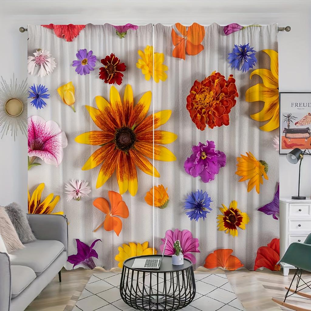2 шт. красочные цветочные узоры занавески декоративные оконные драпировки оконные украшения для спальни гостиной украшения дома cortinas