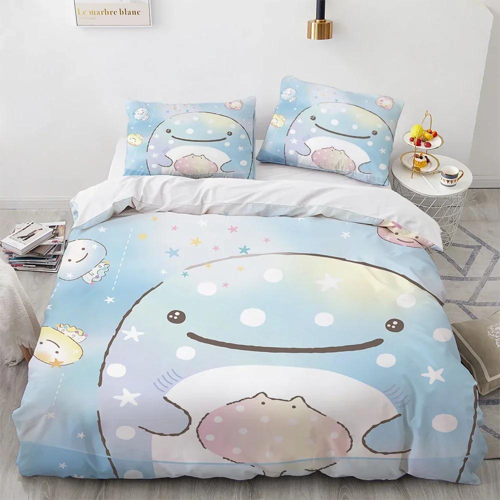 3D-печатный мультяшный пододеяльник Sumikko Gurashi с рисунком аниме Kawaii Комплект постельного белья Double Twin Full Queen King Взрослый Детский пододеяльник