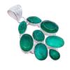 Sakota Mines Emerald Gemstone 925 Sterling Silver Jewelry Pendant 2.2"  AH-3409