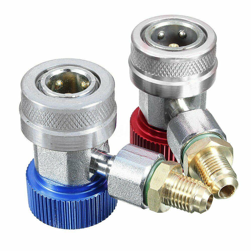 2x R134A адаптер быстрого разъема, переходник, автоматический манометр коллектора кондиционера, низкая/высокая система отопления, вентиляции и кондиционирования воздуха