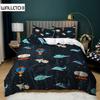 Spacecraft Duvet Cover For Boys Kids Astronomy Bedding Set Microfiber Outer Space Adventure Colorful Spacecraft King Quilt Cover