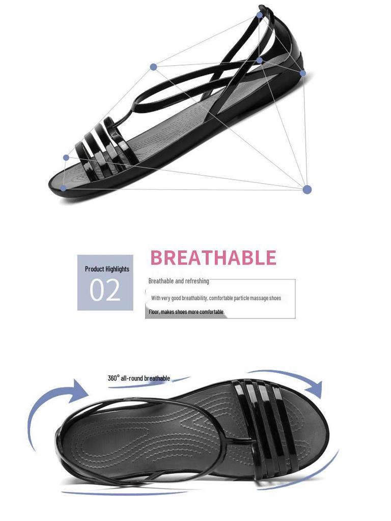 Красочные нескользящие желейные сандалии: Женские сабо с мягкой подошвой, пляжная обувь