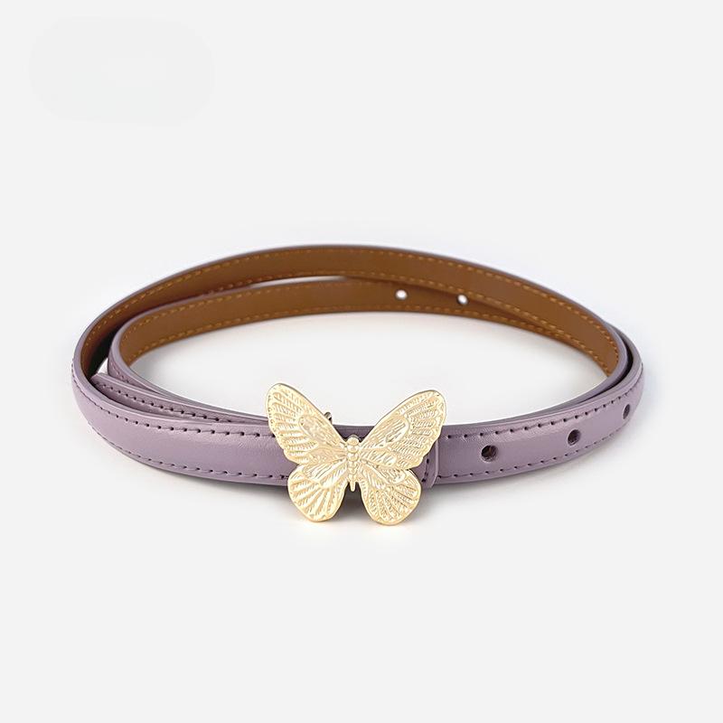 Fashion Womens Belts Pink Belt Elegant Gold Butterfly Buckle Belt Black Patent Leather Belts for Jeans Dresses