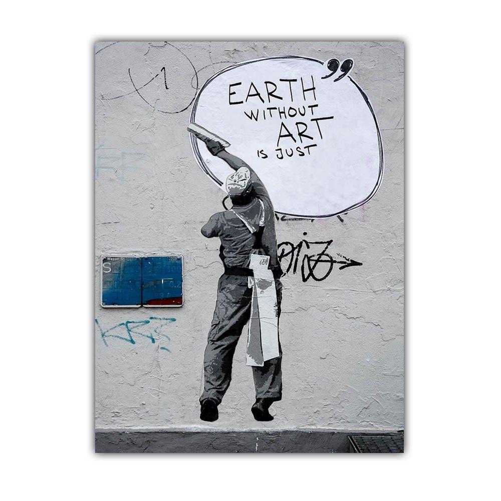 Уличная культура, граффити, художественная печать, плакат, холст, картина, настенное искусство, Бэнкси, гостиная, коридор, спальня, украшение для дома, фреска