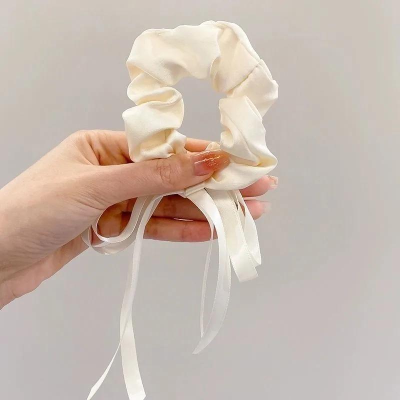 Korean Bow Streamer Hair Ring Women's Fashion Simple and Versatile Scrunchie Outdoor Hair Accessories