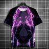 Мужская уличная хип-хоп многоцветная повседневная с коротким рукавом удобная модная дышащая 3D-печать с изображением персонажей аниме HD