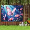 2D plane pink butterfly flower dreamy background fabric party decoration banner background fabric polyester fiber