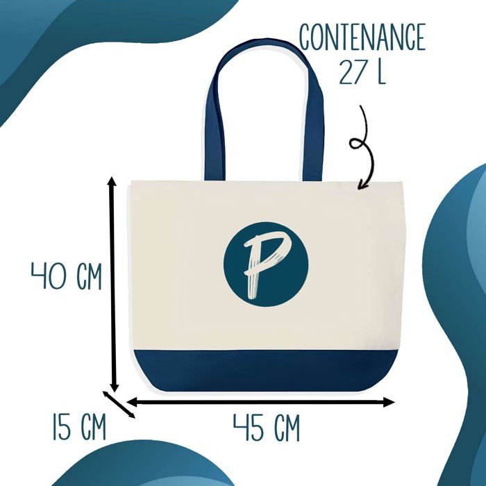 Tote bag - PLANETEE - Shopping Bleu Téléphoniste Aussi Géniale - Coton - Bleu - Anses solides