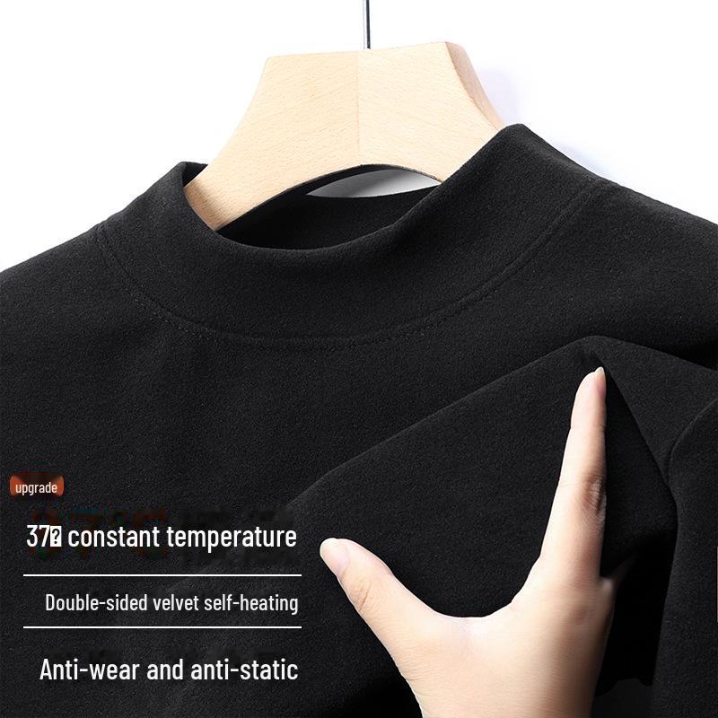 Men's Double-Sided German Velvet Long-Sleeve Warm Turtleneck Top