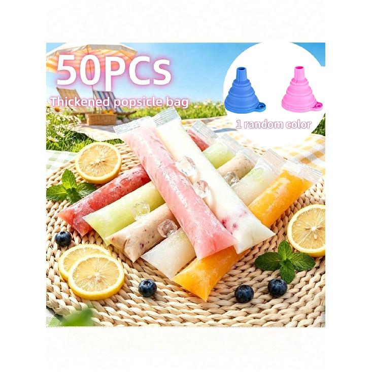 10/50/100 Fruit Pudding Molds Sumed/Froze Disposable Popsicle Bags DIY Homemade Crushed Ice Bags (Ppamppsef-Seag Bags) Vegeta 6